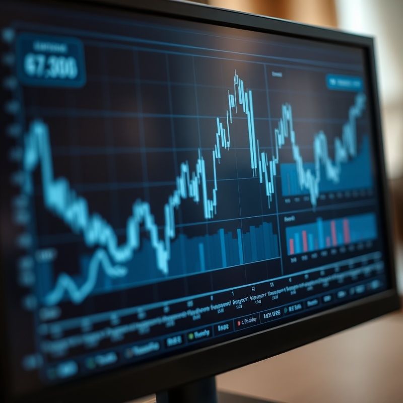 Grafy analýzy finančných rizík na monitore